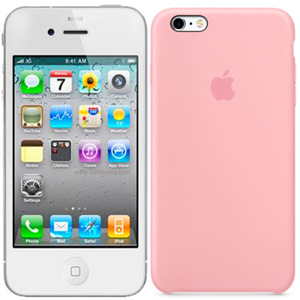 

Чехол силиконовый оригинальный для iPhone 4G/4S Pink (6372)