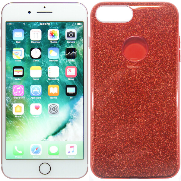 

Чехол силиконовый 3in1 Блёстки для iPhone 7+ Red (16944)