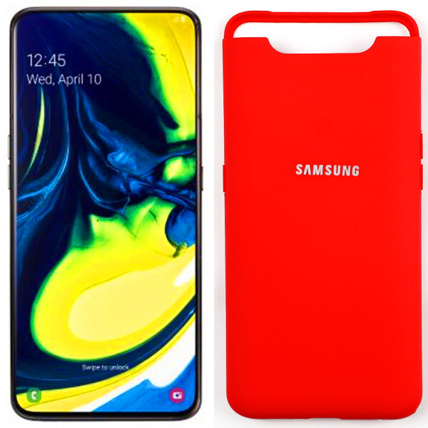 

Чехол силиконовый оригинальный для Samsung A80 2019 Красный FULL (28107)