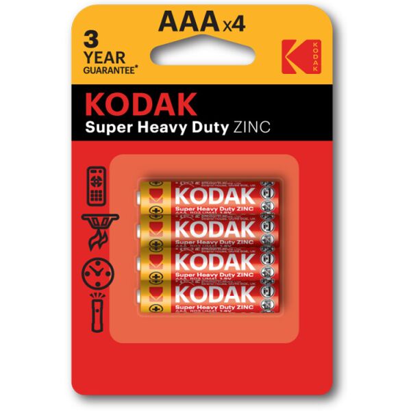 

Батарейка Kodak EXTRA HEAVY DUTY R3 1x4 шт. (6409675)