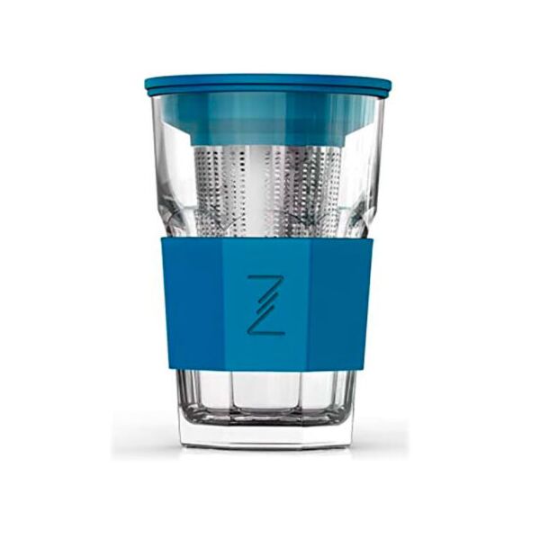 

Стакан-заварник ZestGlass 415мл с металлическим ситечком и силиконовой защитой (синий) Pasabahce BR83527