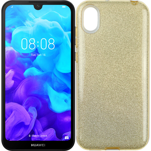 

Чехол силиконовый 3in1 Блёстки для Huawei Y5 2019 Gold (26770)