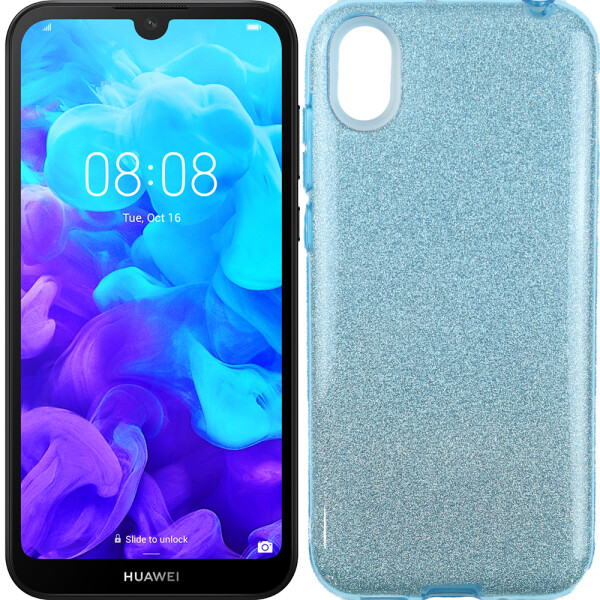 

Чехол силиконовый 3in1 Блёстки для Huawei Y5 2019 Blue (26769)