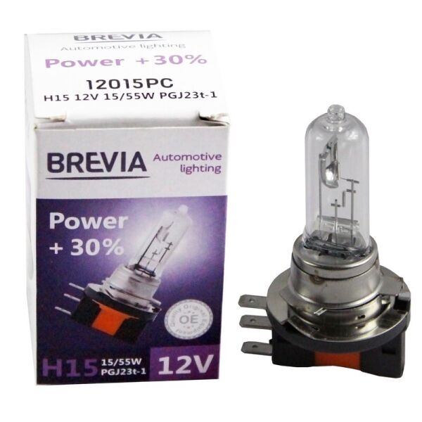 

Галогеновая лампа Brevia H15 12V 15 / 55W PGJ23t-1 Power + 30% CP