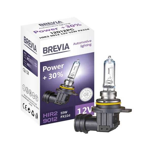 

Галогеновая лампа Brevia HIR2 9012 12V 55W PX22d Power + 30% CP