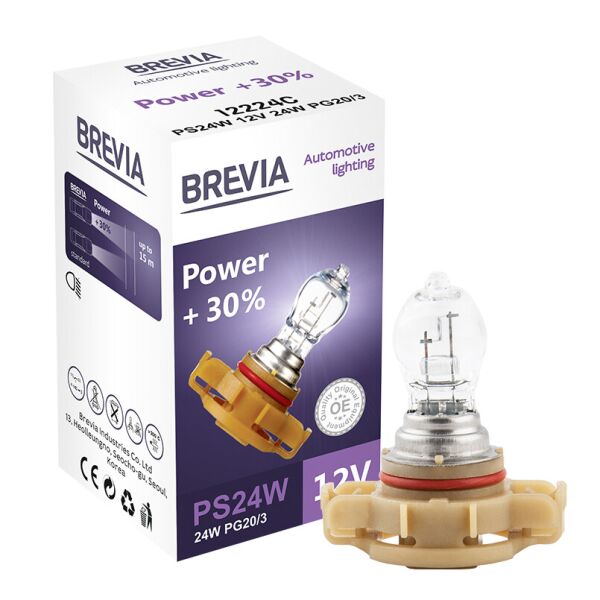 

Галогеновая лампа Brevia PS24W 12V 24W PG20 / 3 Power + 30% CP