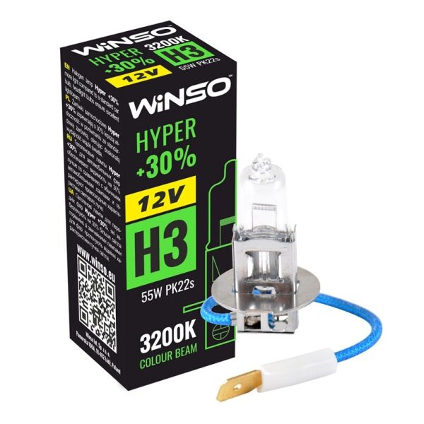 

Галогеновая лампа Winso H3 12V 55W PK22s HYPER + 30%