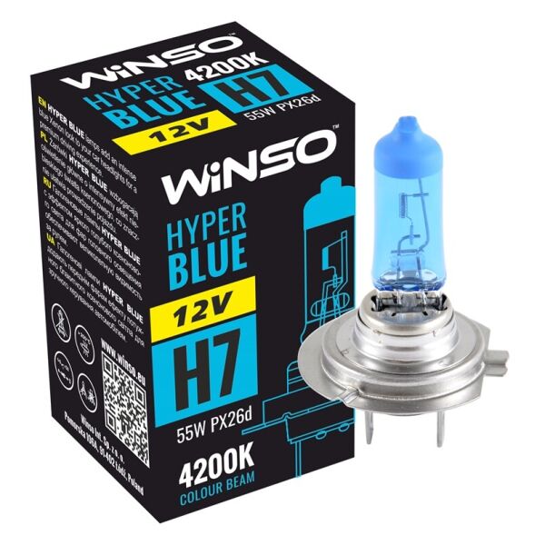 

Галогеновая лампа Winso H7 12V 55W PX26d HYPER BLUE 4200K