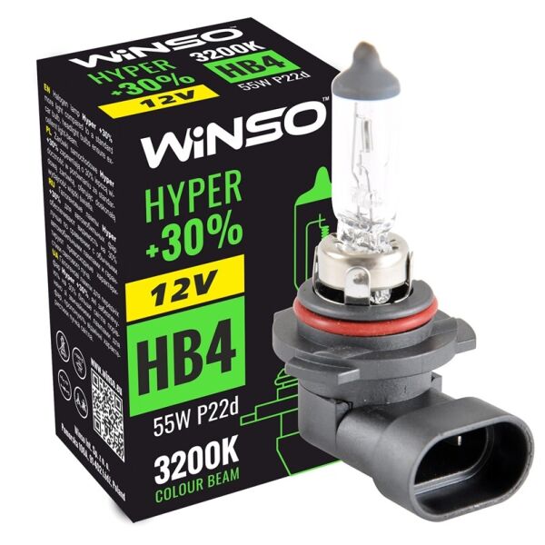 

Галогеновая лампа Winso HB4 12V 55W P22d HYPER + 30%