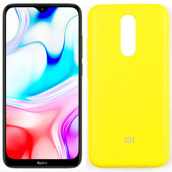 

Чехол силиконовый оригинальный для Xiaomi Redmi 8 Ярко жёлтый FULL (28173)