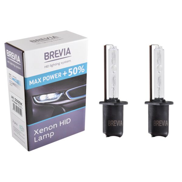 

Ксенонова лампа Brevia H1 +50%, 5500K, 85V, 35W P14.5s KET, 2шт