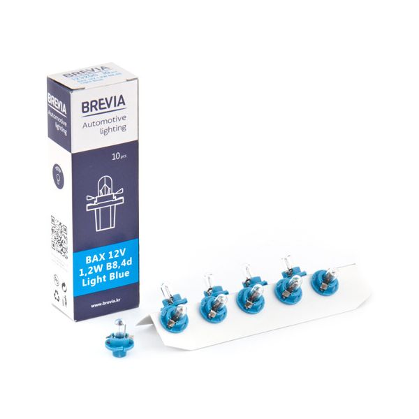 

Лампа накаливания Brevia BAX 12V 1.2W B8.4d Light Blue CP