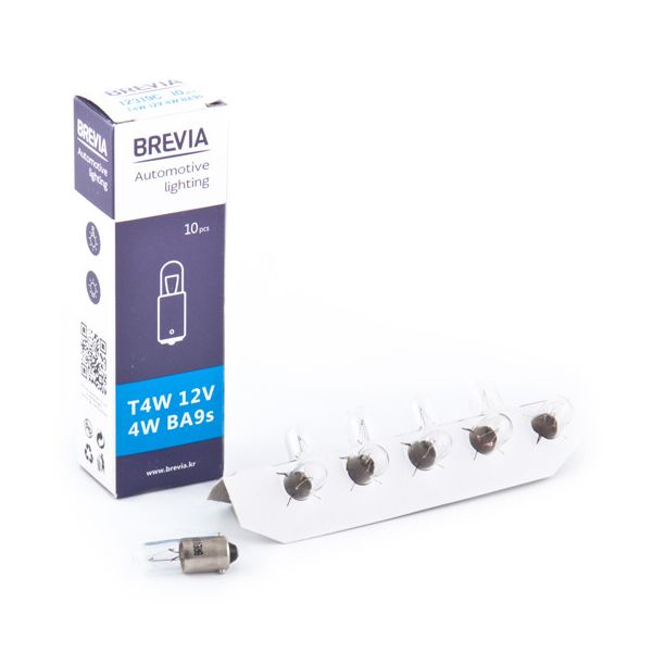 

Лампа накаливания Brevia T4W 12V 4W BA9s CP