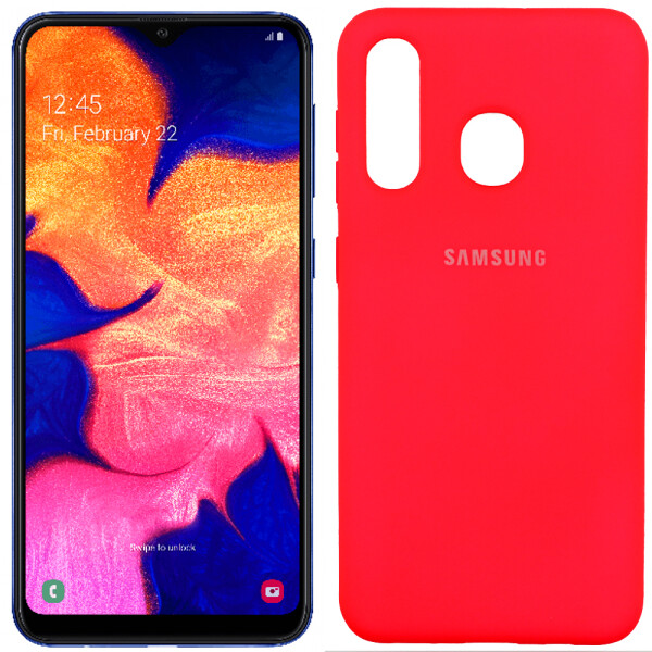 

Чехол силиконовый оригинальный для Samsung A205/305 Galaxy A20/A30 2019 Ярко розовый FULL (26470)