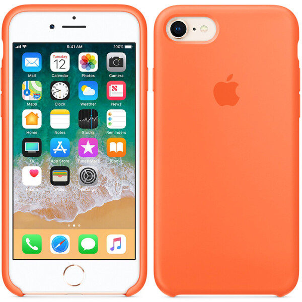

Чехол силиконовый оригинальный для iPhone 7/8 Светло оранжевый (20434)