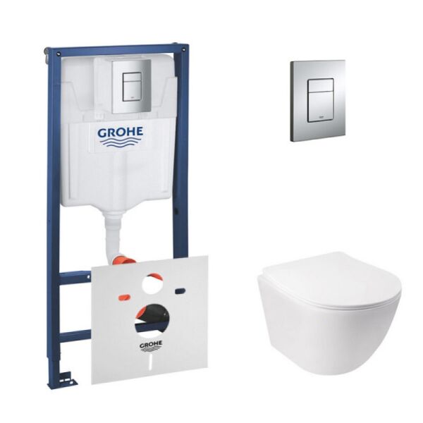 

Набор Инсталляция 4 В 1 Grohe Rapid Sl 38721001 + Унитаз С Сиденьем Qtap Jay Qt07335176W
