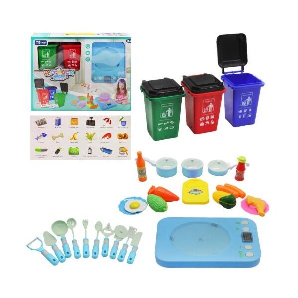 

Игровой набор Кухня с контейнерами, голубой 998-8A/B