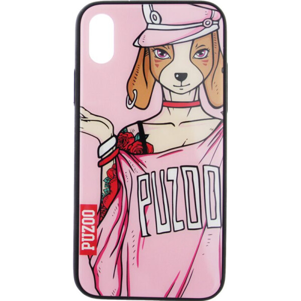 

Чехол-накладка PUZOO Glass Printing with TPU Yuppie Apple iPhone X Annie Pink bz_F_58375