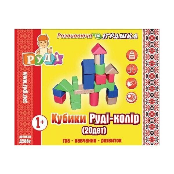 

Деревянный конструктор Кубики (20 дет) Д288у