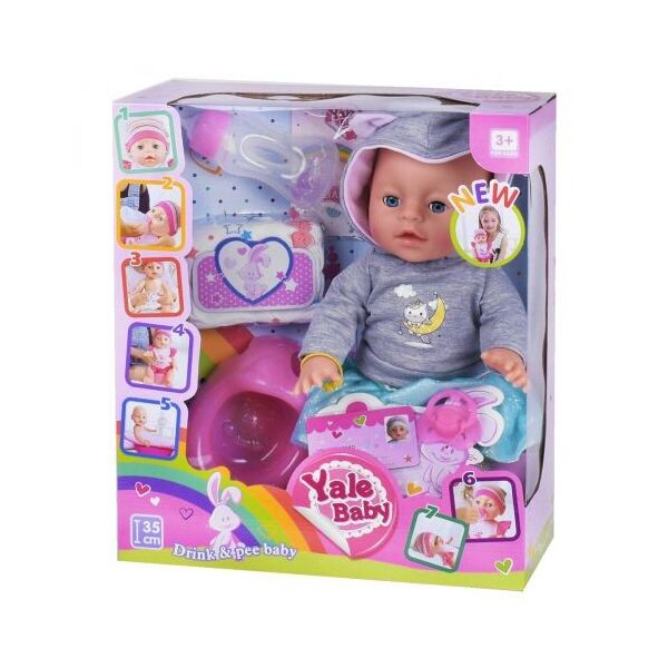 

Пупс Yale baby в серой кофточке YL1953K