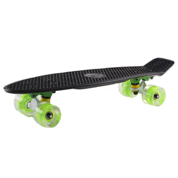 

Скейтборд Пенни борд Penny Wheels Fish SK-405-7 черный/салатовый