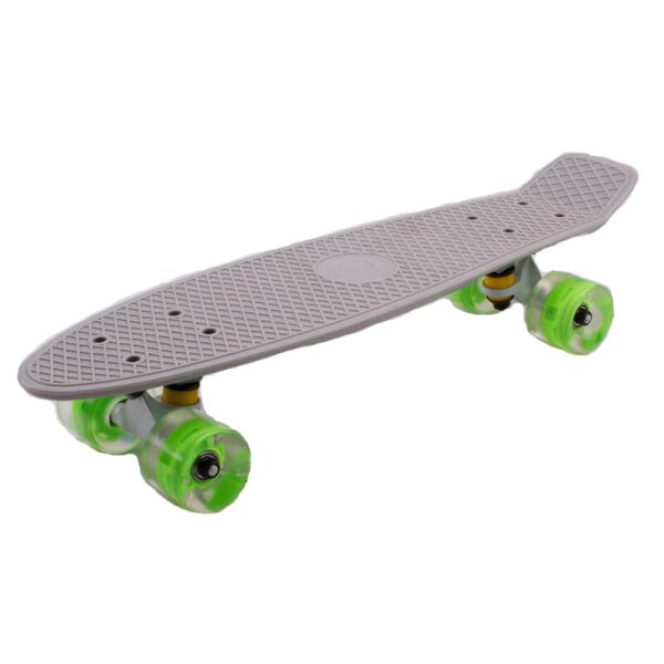 

Скейтборд Пенни борд Penny Wheels Fish SK-405-12 серый/салатовый