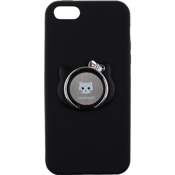 

Чехол-накладка SHENGO Soft-touch holder TPU Case Apple iPhone 5/5S/SE Black (bz_F_54275)