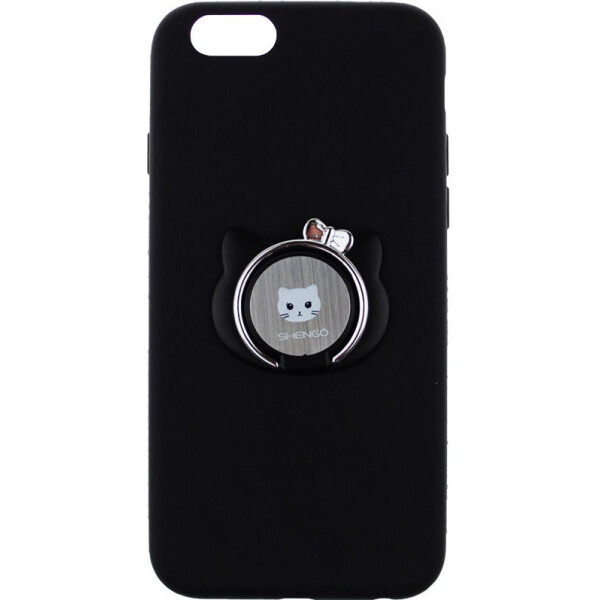 

Чехол-накладка SHENGO Soft-touch holder TPU Case Apple iPhone 6/6S Black (bz_F_54279)