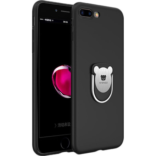 

Чехол-накладка SHENGO Soft-touch holder TPU Case Apple iPhone 8 Plus Black (bz_F_54290)
