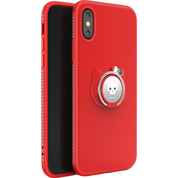 

Чехол-накладка SHENGO Soft-touch holder TPU Case Apple iPhone X Red (bz_F_54295)