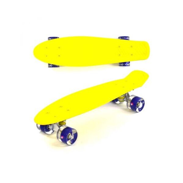 

Скейт Пенни борд 1010 (8) Best Board, ЖЁЛТЫЙ,СВЕТ, доска=55см, колёса PU d=6см