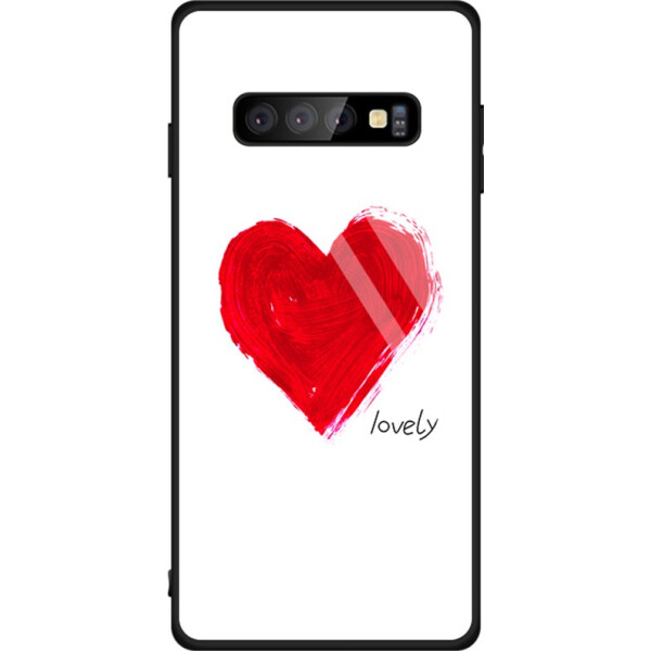 

Чехол-накладка TOTO Tempered Glass Phone Case Fashionable Samsung Galaxy S10 Red Heart on White (bz_F_92526)