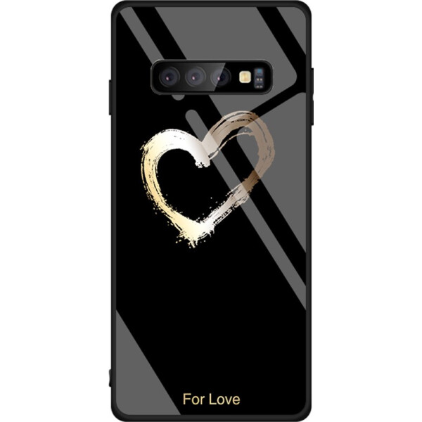 

Чехол-накладка TOTO Tempered Glass Phone Case Fashionable Samsung Galaxy S10 Heart on Black (bz_F_92243)