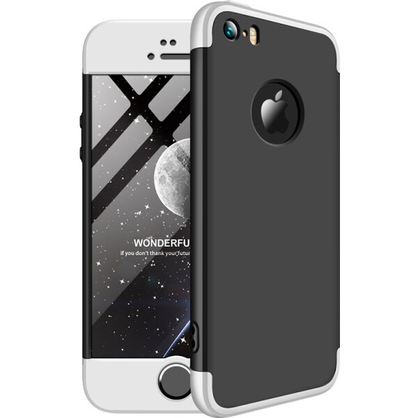 

Чехол-накладка GKK 3 in 1 Hard PC Case Apple iPhone 5/5S/SE Silver/Black (bz_F_91187)