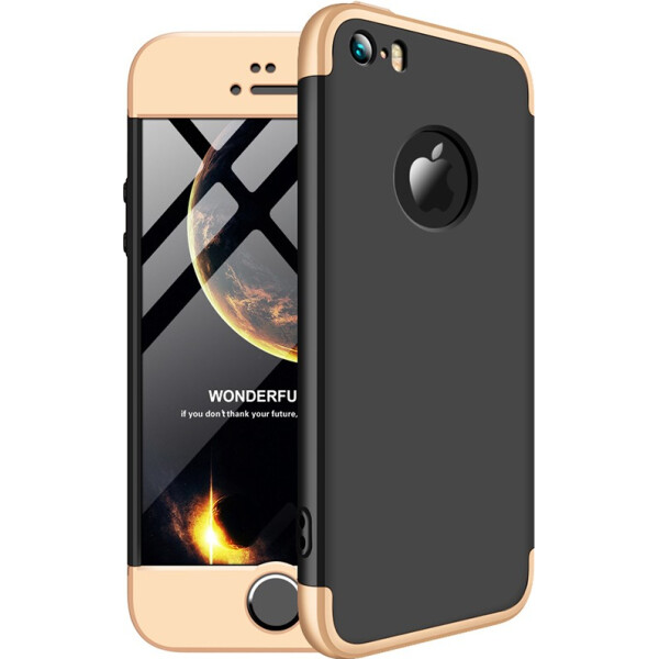 

Чехол-накладка GKK 3 in 1 Hard PC Case Apple iPhone 5/5S/SE Gold/Black (bz_F_91183)