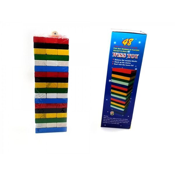 

Игра Настольная дженга Цветная С Кубиком (48 Брусков) (22Х7,5Х7,5 См) 32374