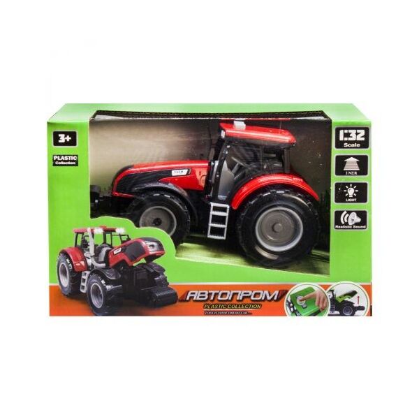

Трактор инерционный Автопром, свет, звук (красный) 7923