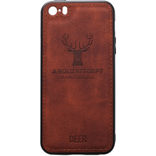 

Чехол-накладка TOTO Deer Shell With Leather Effect Case Apple iPhone 5/5s/SE Brown (bz_F_93521)