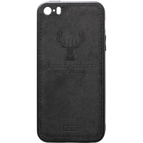 

Чехол-накладка TOTO Deer Shell With Leather Effect Case Apple iPhone 5/5s/SE Black (bz_F_93518)