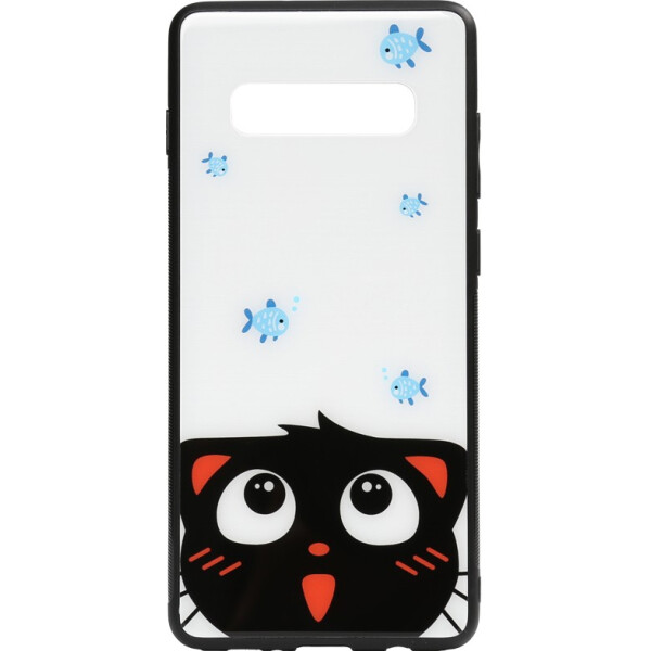 

Чехол-накладка TOTO Cartoon Print Glass Case Samsung Galaxy S10e Cat and fish (bz_F_93204)
