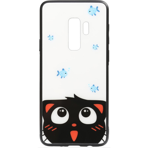 

Чехол-накладка TOTO Cartoon Print Glass Case Samsung Galaxy S9+ Cat and fish (bz_F_93206)