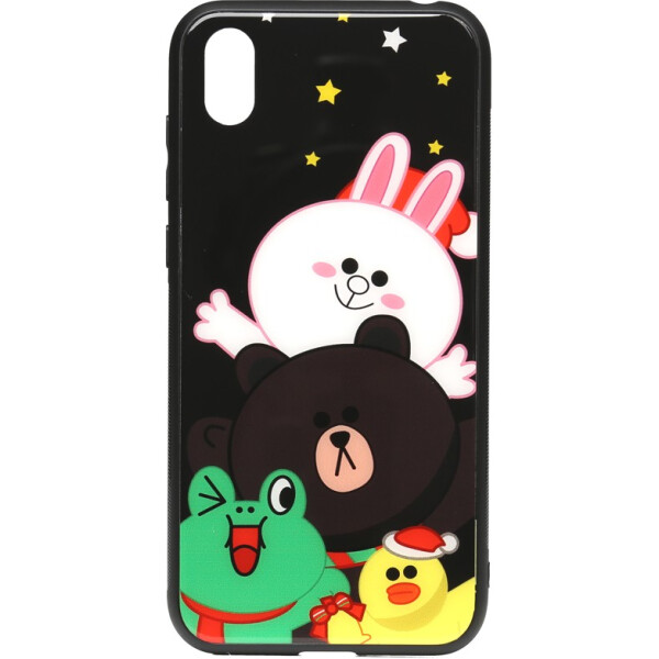 

Чехол-накладка TOTO Cartoon Print Glass Case Huawei Y5 2019 Line friends all about (bz_F_93278)