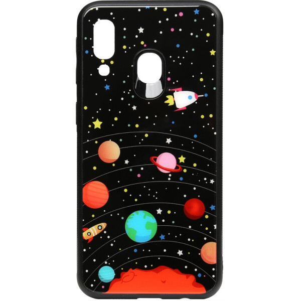 

Чехол-накладка TOTO Cartoon Print Glass Case Samsung Galaxy A40 Planets (bz_F_93325)