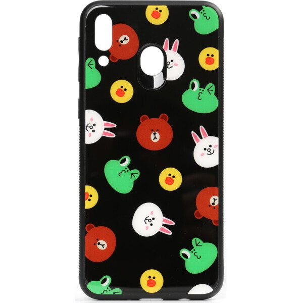 

Чехол-накладка TOTO Cartoon Print Glass Case Samsung Galaxy M20 Line friends Black (bz_F_93615)
