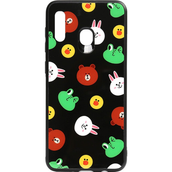 

Чехол-накладка TOTO Cartoon Print Glass Case Samsung Galaxy A20/A30 Line friends Black (bz_F_93620)
