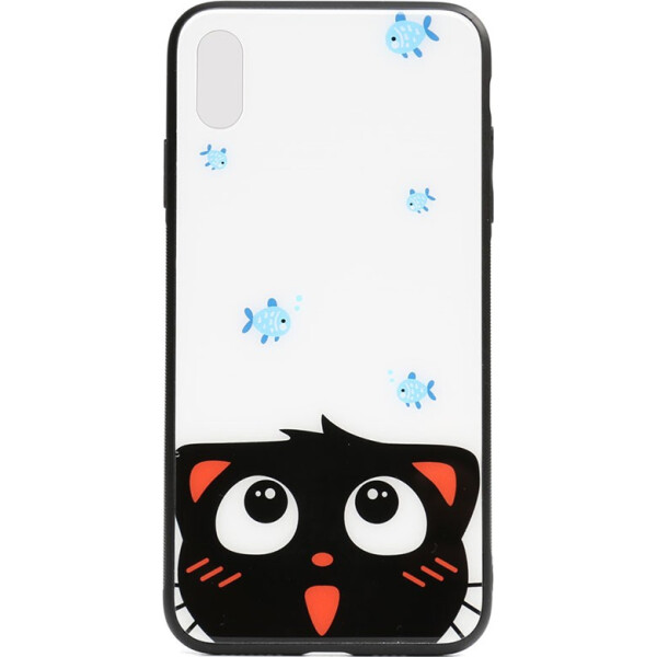 

Чехол-накладка TOTO Cartoon Print Glass Case Apple iPhone Xs Max Cat and fish (bz_F_93189)