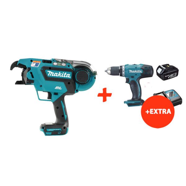 

Пистолет для вязки арматуры MAKITA DTR180ZK+аккумуляторная дрель-шуруповерт Makita DDF453RFX7 (DTR180RFX7)