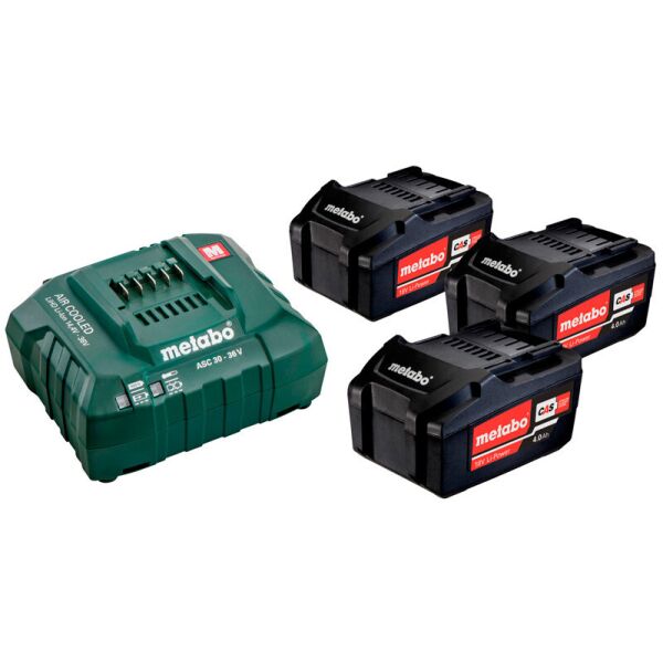 

Базовый комплект Metabo 3 x 18 В 4,0 А/ч