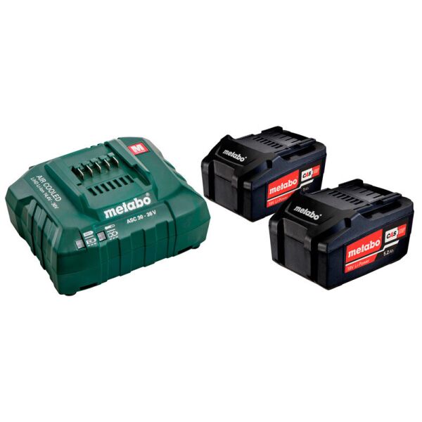 

Базовый комплект аккумуляторов Metabo Li-Power 18 В 5.2 Ач 2 шт + Зарядное устройство ASC 30-36 В (685051000)