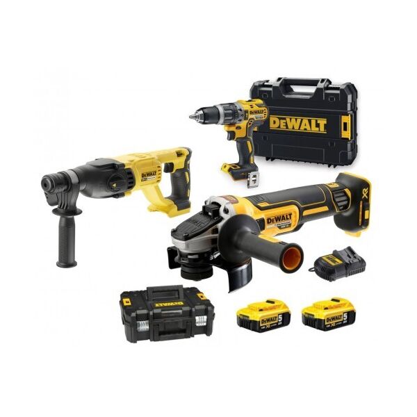 

Набор аккумуляторного инструмента: угловая шлифмашина DeWalt DCG405P2 + бесщеточный перфоратор DeWALT DCH133N + ударный шуруповерт DeWALT DCD796NT (DCG405P2+DCH133N+DCD796NT)
